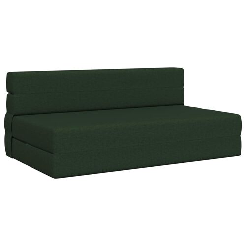 vidaXL Canapé-lit pliant Vert foncé 203 x 152 x 15 cm tissu