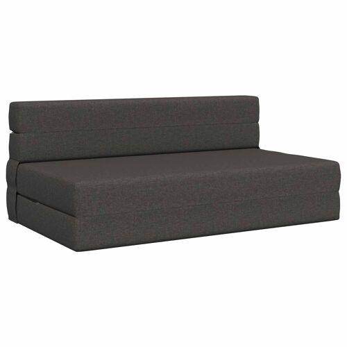 vidaXL Canapé-lit pliant Gris foncé 203 x 152 x 15 cm tissu