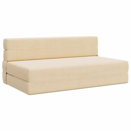 vidaXL Canapé-lit pliant Crème 203 x 152 x 15 cm