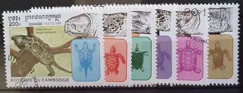 Cambodge Oblitéré Lot De 6 Timbres De 1998 (Tortues)