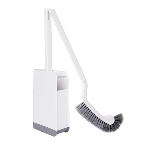 Fournitures de nettoyage Brosse de toilette en plastique Accessoires incurvés Coin en forme d'arc Salle de bain Longue poignée Sans soudure Ménage | Porte-brosse de toilette