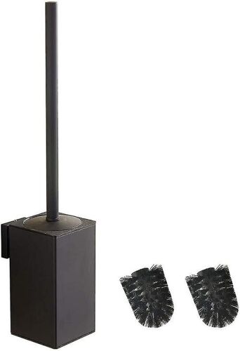 Porte-balais de toilette Porte-brosse de toilette carré mural en acier inoxydable 304 noir