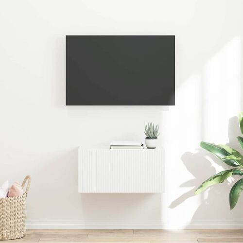 vidaXL Meuble TV mural Blanc 60 x 31 x 29,5 cm Bois d'ingénierie