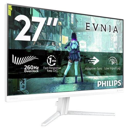Philips Evnia 3000 27M2N3201PL - Écran LED - jeux - 27" - 1920 x 1080 Full HD (1080p) @ 240 Hz - Fast IPS - 300 cd/m² - 1000:1 - HDR10 - 0.3 ms - HDMI, DisplayPort - blanc