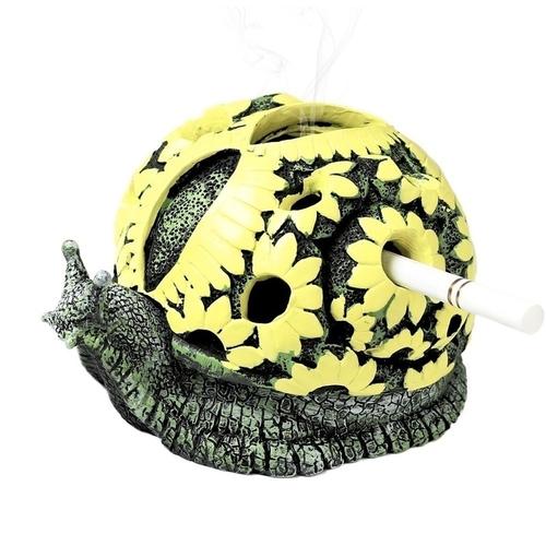 pièces dessin animé cendrier créatif escargot cendrier artisanat décoration acier inoxydable cendrier coupe-vent | cendriers