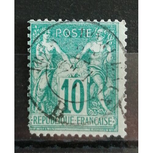 France N°65 Sage 10c Vert Type 1 Second Choix