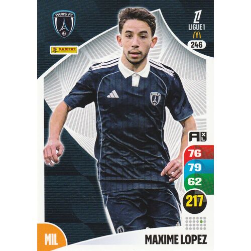 Carte Football Panini Adrenalyn Xl - Foot 2025 / 2026 - N° 246 - Maxime Lopez - Paris Fc