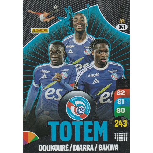 Carte Football Panini Adrenalyn Xl - Foot 2025 / 2026 - N° 341 - Totem - Strasbourg