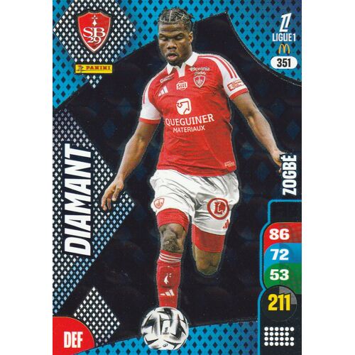 Carte Football Panini Adrenalyn Xl - Foot 2025 / 2026 - N° 351 - Zogbe - Brest