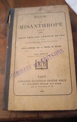 Le Misanthrope Librairie Eugène Belin 1886