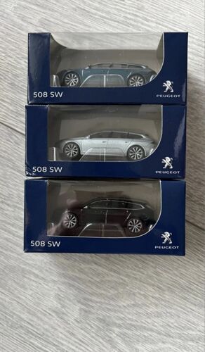 Lot De 3 Petites Voitures De Collection Peugeot 508 Sw  1/64 Bleu Marine Noir Et Grisvoiture En Métal Sinon Vente À L’Unité 5€ Pièceneuf Dans Leur Emballage D’Origine