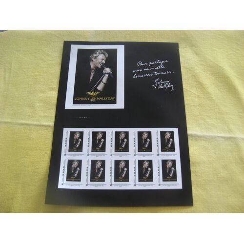 Planche De 10 Timbres Johnny Hallyday