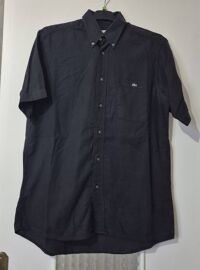Chemise Lacoste Noire  Manches Courtes, Poche Logo, Col Boutonné Taille 38cm / S