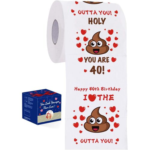 Kalanka-40e Anniversaire Femmes Et Hommes ¿ Cadeau 40e Anniversaire Femme, Idée Cadeau Originale Avec Farce De Papier Toilette Humoristique, Papier Toilette En Paquet Multiple Comme Cadeau Pour 40e 