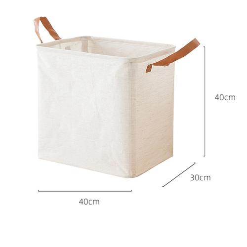 Sac de rangement en lin de coton style japonais panier à linge pliable avec poignée enfants jouets vêtements magazine organisateur fournitures de bureau à domicile | sacs de rangement pliables