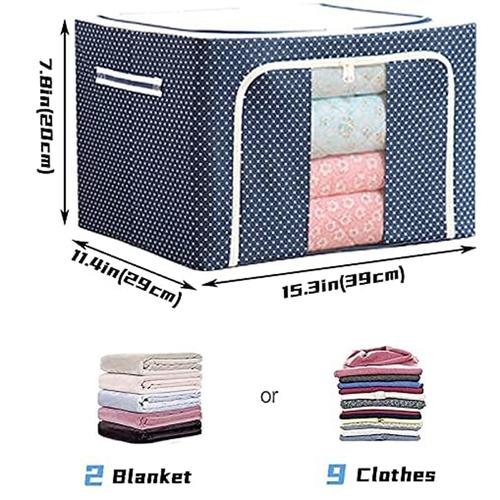 Sac De Rangement Pliable Pour Couette, Boîte De Rangement Pour Vêtements De Maison, Tissu Oxford Anti-Poussière, Rangement Pour Couette, Soutien-Gorge, Chaussettes, Organisateur De Garde-Robe | (Bleu)