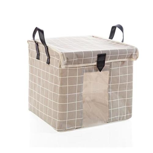 Sac de rangement pliable en lin de coton pour pull de couverture Extra Large boîte de rangement de vêtements sous le lit | Sacs de rangement pliables