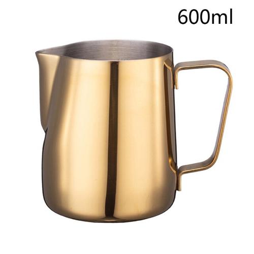 Tasse À Lait Plaquée Or Tasse À Guirlande En Téflon Réservoir À Lait En Acier Inoxydable Tasse À Mousse De Lait