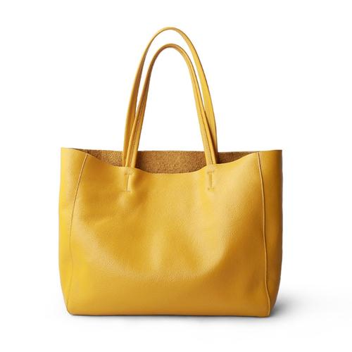 Sac de luxe pour femmes fourre-tout décontracté femme jaune citron mode sac à main à bandoulière dame en cuir de vachette véritable sac à bandoulière | sacs à bandoulière (jaune)
