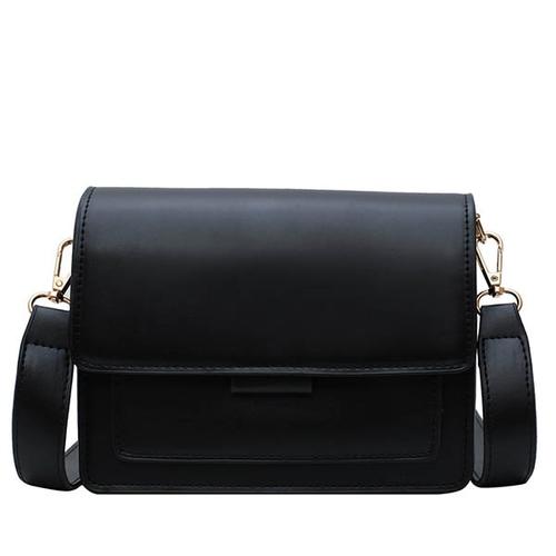 Mode femme sac à bandoulière en cuir PU jeunesse dames petit sac carré léger sauvage simple femme quotidien sac de messager étanche bleu|sacs à bandoulière (noir)