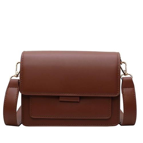 Mode femme sac à bandoulière en cuir PU jeunesse dames petit sac carré léger sauvage simple femme quotidien sac de messager étanche bleu|sacs à bandoulière (marron)