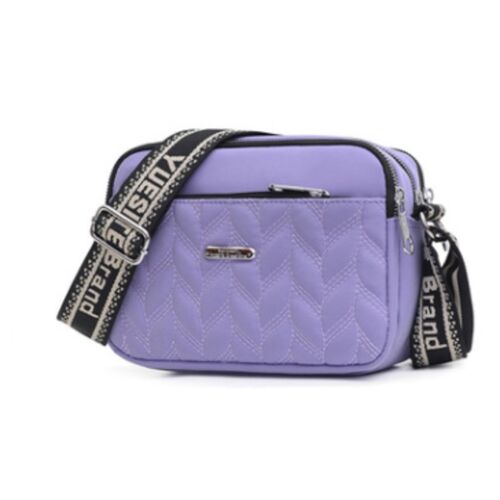 Sac à bandoulière géométrique femmes marque de mode sac à bandoulière en tissu de nylon sac à main étanche et sac à main dames petits sacs de messager (violet)