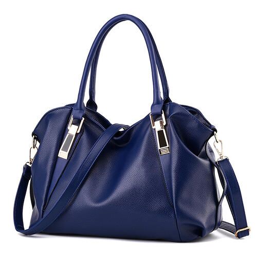 Bleu dames sac à main femme PU sac en cuir sac à main dame sac à main sac à bandoulière bureau dame Hobo sac à main (37 cm * 16 cm * 23 cm)