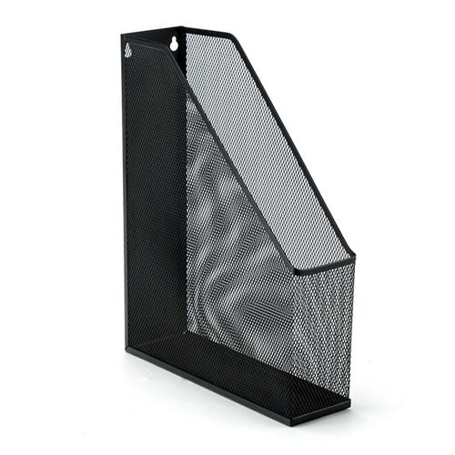 Porte-Revues Noir Argenté Porte-Fichiers En Maille Métallique Serre-Livres De Bureau Organisateur Étagère Grille Document Support De Livre Support De Stockage | Serre-Livres