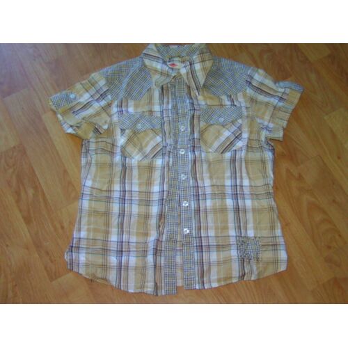 Chemisette Lee Cooper Carreaux Marrons Clairs Et Blancs Taille 38 Tbe