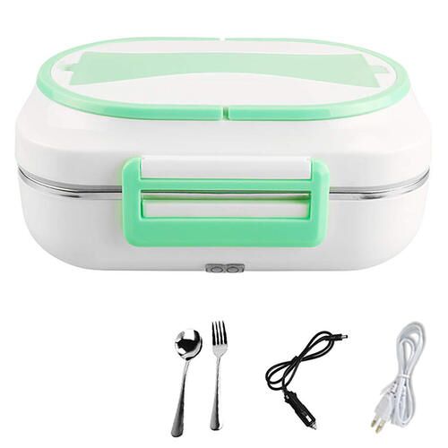 Portable 12v 220v Voiture Bureau Chauffage Électrique Boîte À Lunch Réchauffeur De Repas Réchauffeur De Nourriture Conteneur De Stockage En Acier Inoxydable Boîte À Bento Enfants | Boîtes À Lunch
