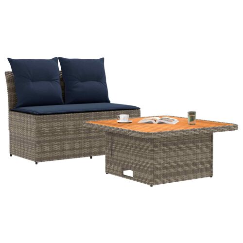 Vidaxl 2 Pièce Canapé Du Milieu De Jardin Avec Table Relevable