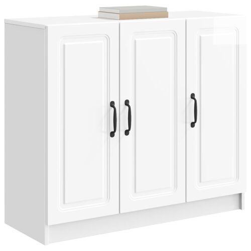 vidaXL Buffet Blanc brillant 89 x 34,5 x 77 cm Bois d'ingénierie