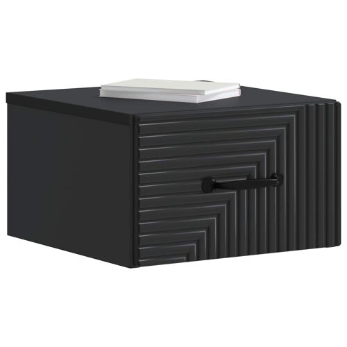 vidaXL Cabinet de chevet mural 2 pcs Noir 34,5 x 33 x 20 cm