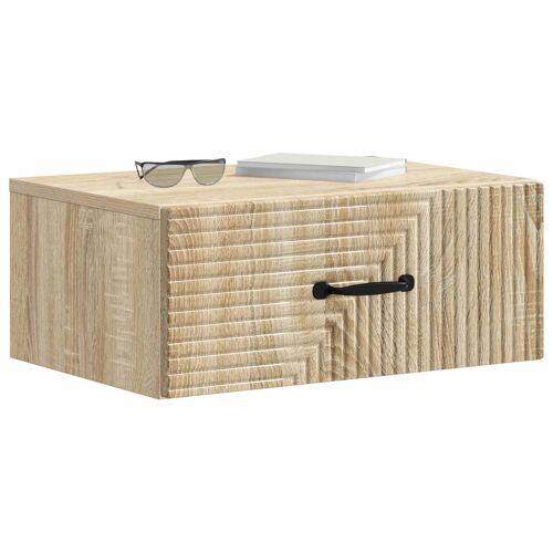 vidaXL Cabinet de chevet mural 2 pcs Chêne Sonoma 49 x 34,5 x 20 cm