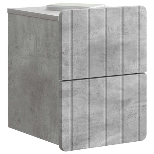 vidaXL Cabinet de chevet mural 2 pcs Gris béton 33 x 34,5 x 43 cm