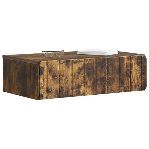 vidaXL Table d'appoint murale Chêne fumé 59 x 34,5 x 17 cm
