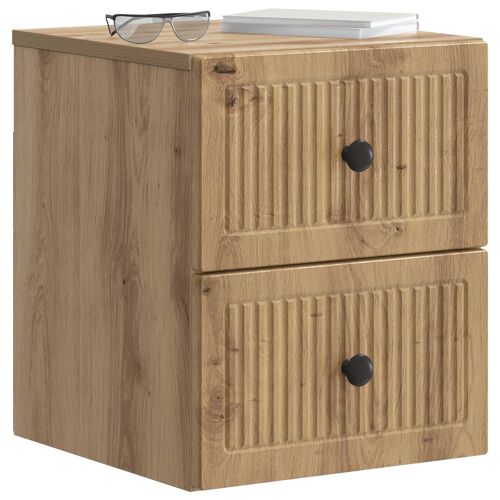 vidaXL Cabinet de chevet mural Chêne artisanal 33 x 34,5 x 40 cm