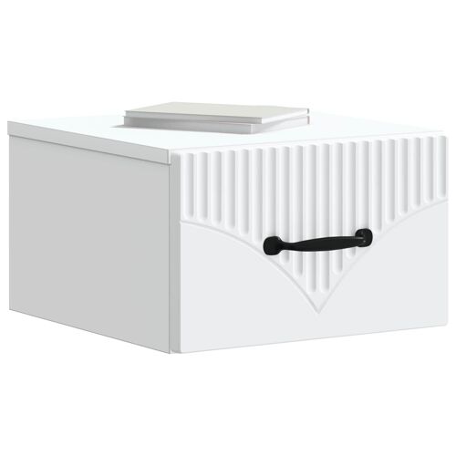 vidaXL Cabinet de chevet mural avec tiroir Blanc 34,5 x 33 x 20 cm