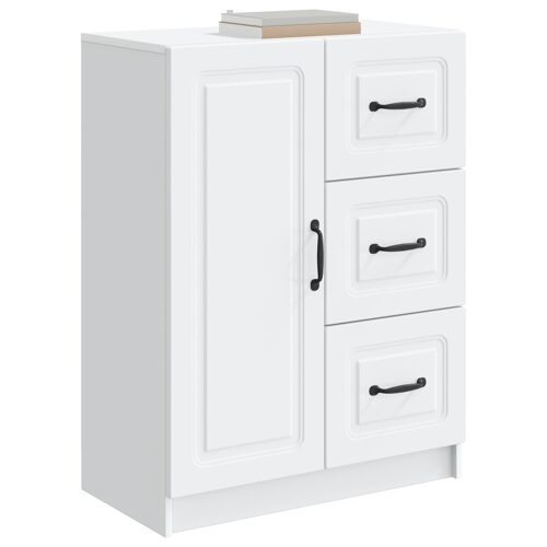 vidaXL Buffet avec tiroir Blanc 66 x 34,5 x 87 cm Bois d'ingénierie