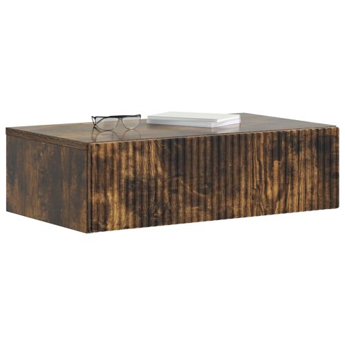 vidaXL Table d'appoint murale Chêne fumé 59 x 34,5 x 17 cm