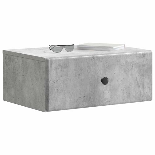 vidaXL Cabinet de chevet mural Gris béton 49 x 34,5 x 20 cm