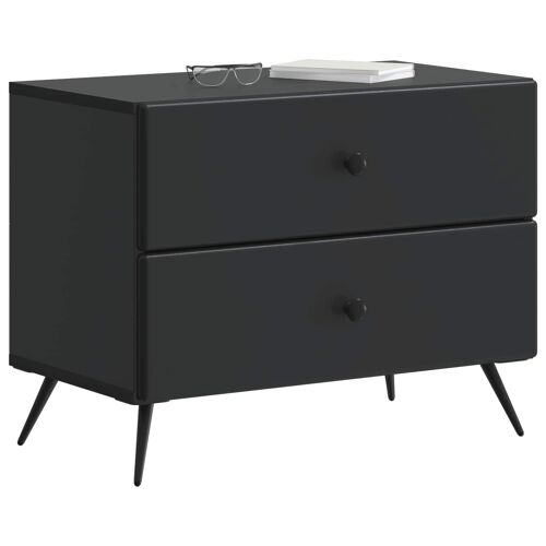 vidaXL Cabinet de chevet Noir 62 x 34,5 x 47,5 cm Bois d'ingénierie