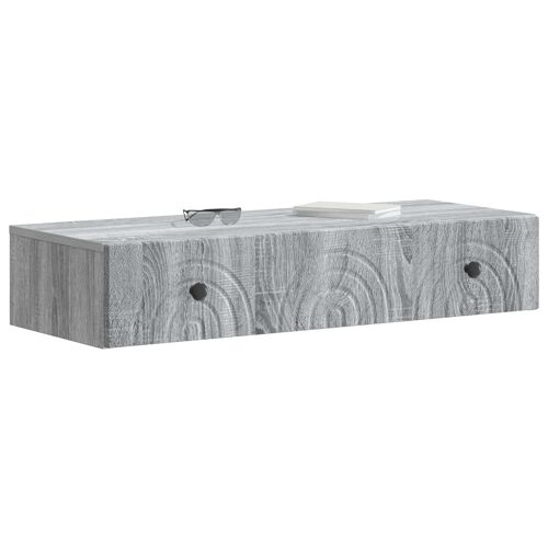 vidaXL Table d'appoint murale Sonoma gris 87,5 x 34,5 x 17 cm