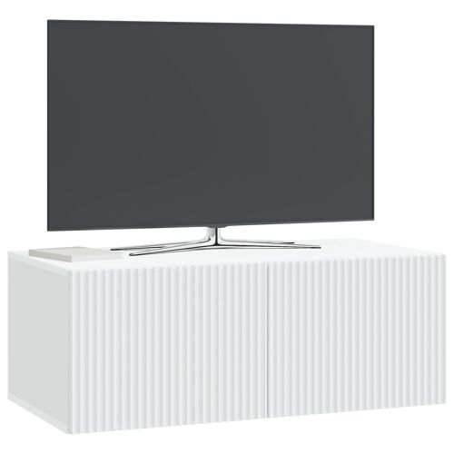 vidaXL Meuble TV mural Blanc 78,5 x 41 x 30 cm Bois d'ingénierie
