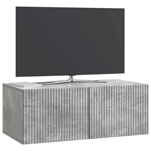vidaXL Meuble TV mural Gris béton 78,5 x 41 x 30 cm Bois d'ingénierie