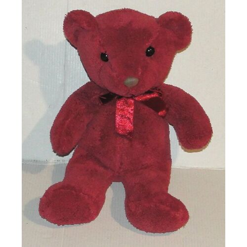 peluche ours bordeaux noeud papillon rouge doudou ourson 29 cm