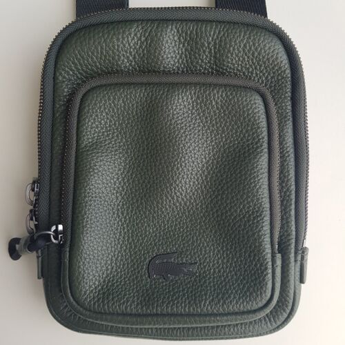 Sacoche Cuir Kaki Lacoste