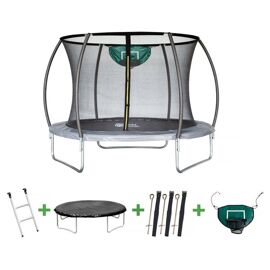 Trampoline Avec Filet Intérieur "Jumper" - Diamètre: 3,05 - Gris