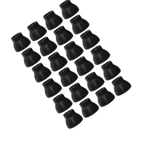 Embouts pliables silencieux pour pieds de chaise en TPE - Manchons épaissis antidérapants, noirs, pack de 24, tailles S 2.75 x 2.1 cm et M 3.3 x 2.4 cm S