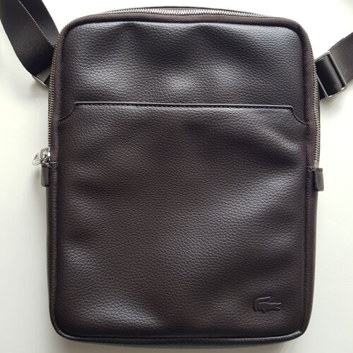 Sacoche Grand Modèle Simili Cuir Chocolat Lacoste